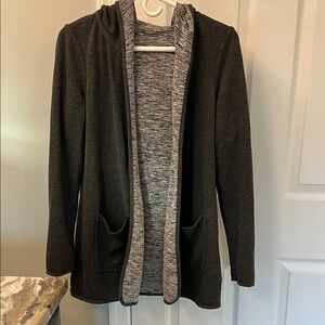 Reversible Jockey Gray and White Women's open cardigan